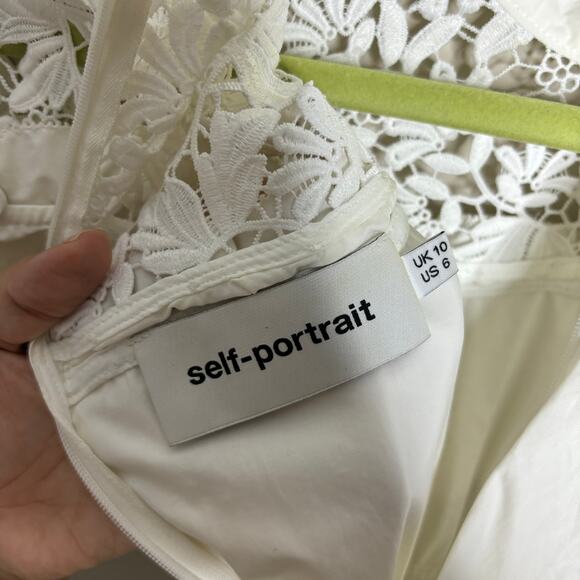Self Portrait White Hudson Mini Dress Sz 6 - Picture 7 of 14